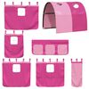 vidaXL Kinderhoogslaper met tunnel 80x200 cm massief grenenhout roze