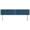 vidaXL Hoofdbord met randen 183x16x78/88 cm fluweel donkerblauw