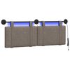 vidaXL Hangend hoofdbord Grijs Antiek PU