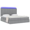 vidaXL Bed met LED-striplichten Lichtgrijs 200 x 200 cm Stof