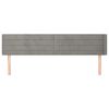 vidaXL Hoofdbord met randen 203x16x78/88 cm fluweel lichtgrijs