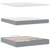 vidaXL Ottoman bed met matrassen en LED's 200x200cm stof lichtgrijs