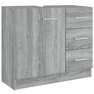 vidaXL Wastafelkast 63x30x54 cm bewerkt hout grijs sonoma eikenkleurig