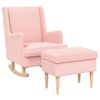 vidaXL Fauteuil met Voetenbank 2 st Roze Boucl&eacute;