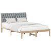 vidaXL Bedframe met Gevoerd Hoofdgedeelte Bruin 150 x 200 cm