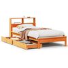 vidaXL Bed met boekenkast zonder matras grenenhout wasbruin 75x190 cm