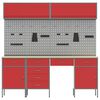 vidaXL Werkbank met lade met slot 8 pcs Zwart 150 x 55 x 200 cm Staal