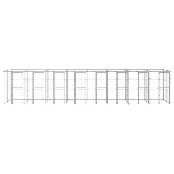 vidaXL Hondenkennel 19,36 m&sup2; gegalvaniseerd staal