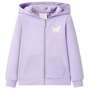 Kindervest met capuchon 92 lila