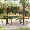 vidaXL Tuin eettafelset 5 pcs Zwart en Bruin poly rattan
