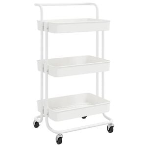 vidaXL Keukentrolley 3-laags 42x35x85 cm ijzer en ABS wit
