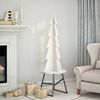 vidaXL Kerstdecoratie kerstboom 112 cm massief grenenhout wit