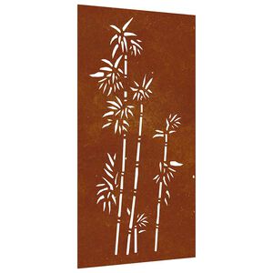 vidaXL Wanddecoratie tuin bamboe-ontwerp 105x55 cm cortenstaal