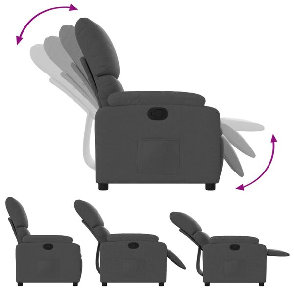 vidaXL Relaxfauteuil Donkergrijze Stof