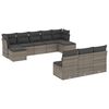 vidaXL 10-delige Loungeset met kussens poly rattan grijs
