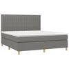 vidaXL Boxspring met matras stof donkergrijs 160x200 cm