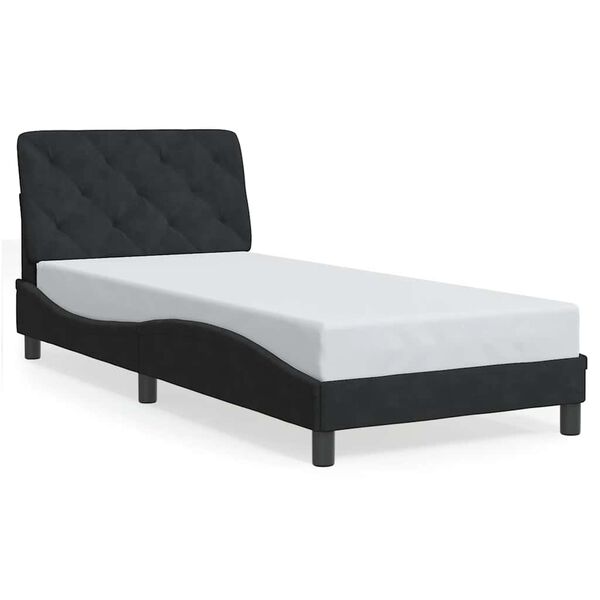 vidaXL Bedframe zonder matras fluweel zwart 80x200 cm