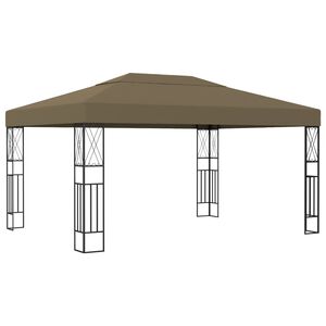 vidaXL Prieel 3x4 m stof taupe
