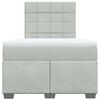 vidaXL Boxspring met matras fluweel lichtgrijs 120x200 cm