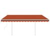 vidaXL Luifel automatisch uittrekbaar met palen 4x3 m oranje en bruin