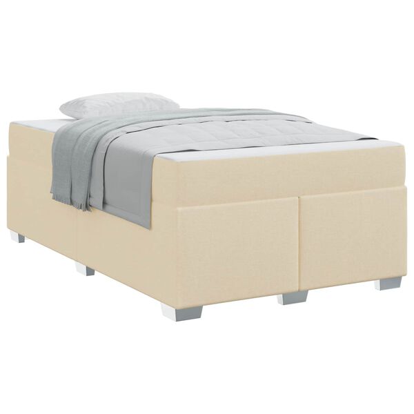 vidaXL Bedframe met matras Cr&egrave;me 120 x 200 cm Stof
