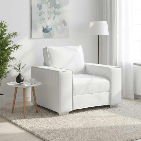 vidaXL Sofa Stoel Wit 100 cm Nep Leer