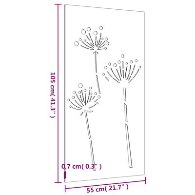 vidaXL Wanddecoratie tuin bloemenontwerp 105x55 cm cortenstaal