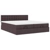 vidaXL Ottoman bed met matrassen 200x200cm stof donkerbruin