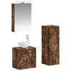 vidaXL Badkamermeubelset 4 pcs Gerookt eiken Bewerkt hout en glas