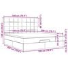 vidaXL Ottoman bed met matras en LED's 180x200cm stof lichtgrijs
