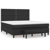 vidaXL Boxspring met matras kunstleer zwart 180x200 cm