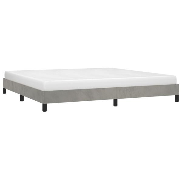 vidaXL Bedframe zonder matras 200x200 cm fluweel lichtgrijs