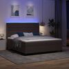 vidaXL LED Box Spring Bed met matras Donkerbruin 180 x 200 cm Stof
