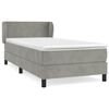 vidaXL Boxspring met matras fluweel lichtgrijs 100x200 cm