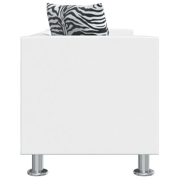 vidaXL Driezitsbank kunstleer wit