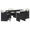 vidaXL Tuin eettafelset 5 st Zwart poly rattan