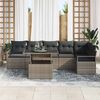 vidaXL Tuin Sofa Set met kussen 7 pcs Grijs Poly riet