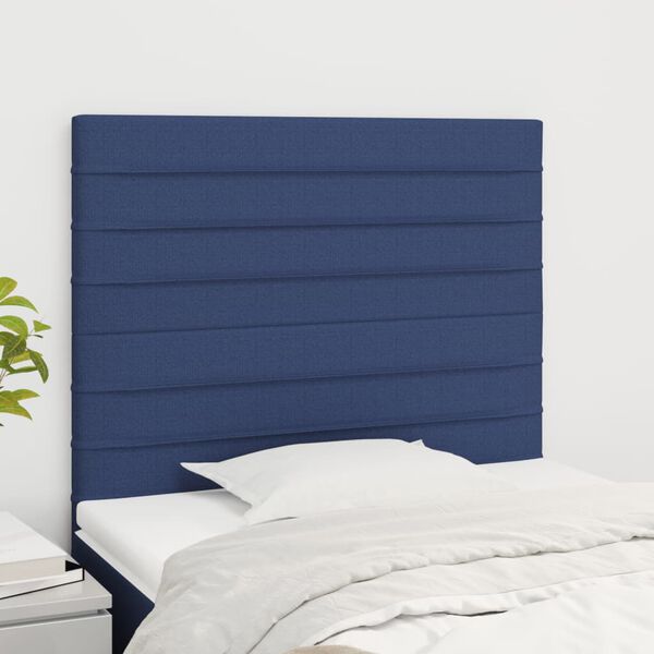 vidaXL Hoofdbord blauw 80x5x118/128 cm stof