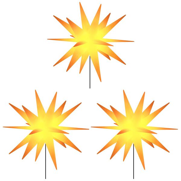 vidaXL Kerstlampen met grondpin en LED's 3 st 57 cm geel