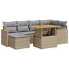 vidaXL 7-delige Loungeset met kussens poly rattan acacia beige