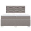 vidaXL Boxspring met matras stof taupe 200x200 cm