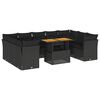 vidaXL 10-delige Loungeset met kussens poly rattan zwart