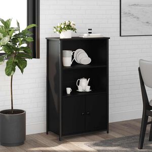 vidaXL Hoge kast 62x32x103,5 cm bewerkt hout zwart