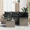 vidaXL Tuin Sofa Set met opslag 5 pcs Grijs poly rattan