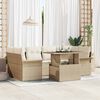 vidaXL Tuin Sofa Set met kussen met opslag 7 pcs Beige Poly Rattan