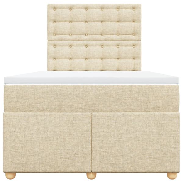 vidaXL Boxspring met matras stof cr&egrave;mekleurig 120x190 cm