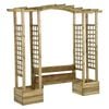 vidaXL Pergola met bank en plantenbakken ge&iuml;mpregneerd grenenhout