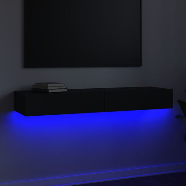 vidaXL Tv-meubel met LED-verlichting 120x35x15,5 cm zwart