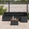 vidaXL Tuin Sofa Set 6 pcs Zwart