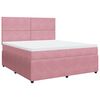vidaXL Boxspring met matras fluweel roze 180x200 cm